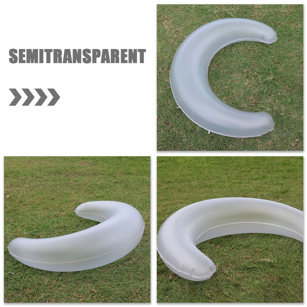 Opblaasbaar kussen Lichtgewicht draagbaar semi-transparant halve maan reisnekkussen Snel opblazen kampslaap buitenkussen