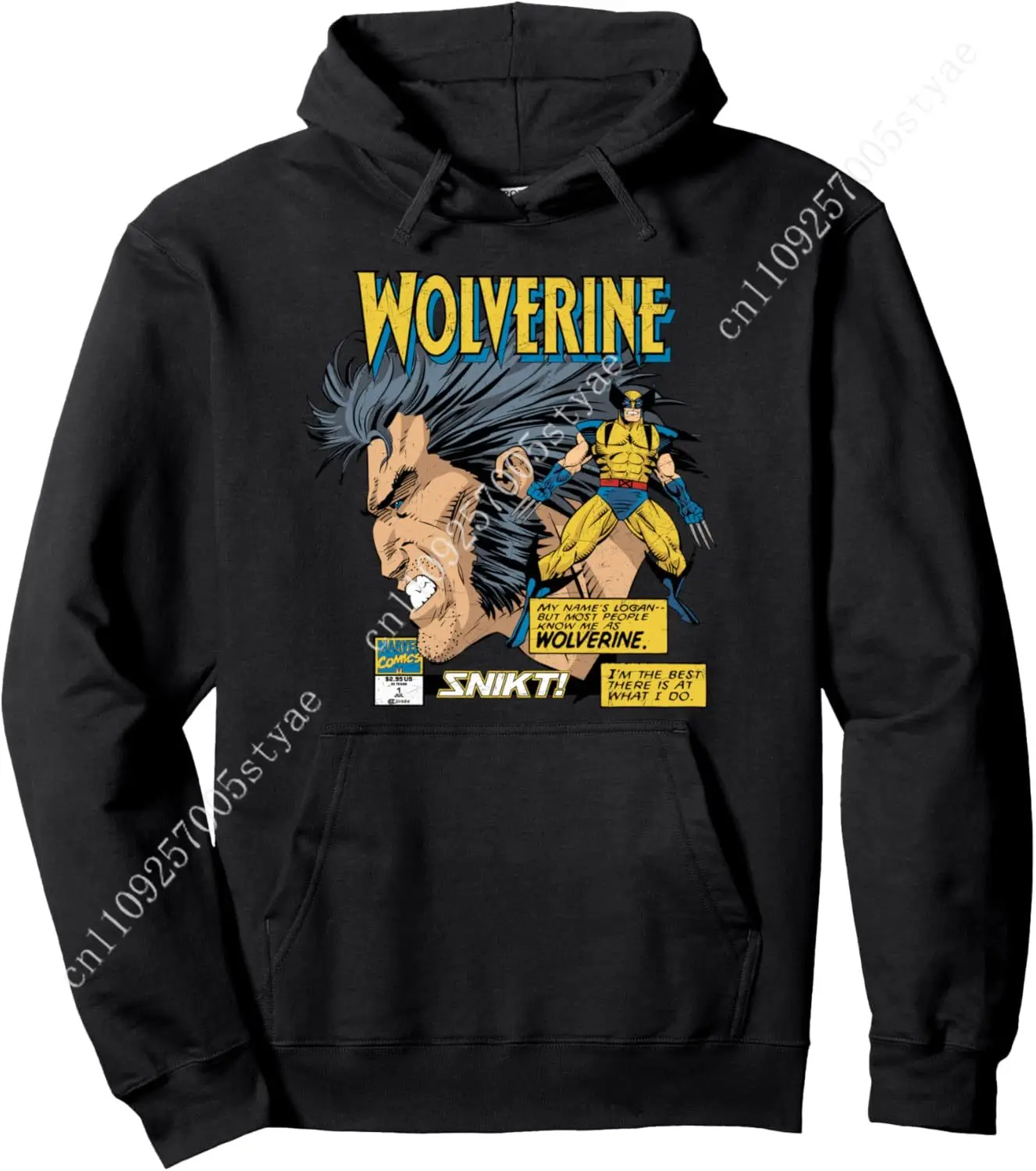 

Marvel Comics Wolverine Classic Logan Retro Hoodie Pullover Hoodie