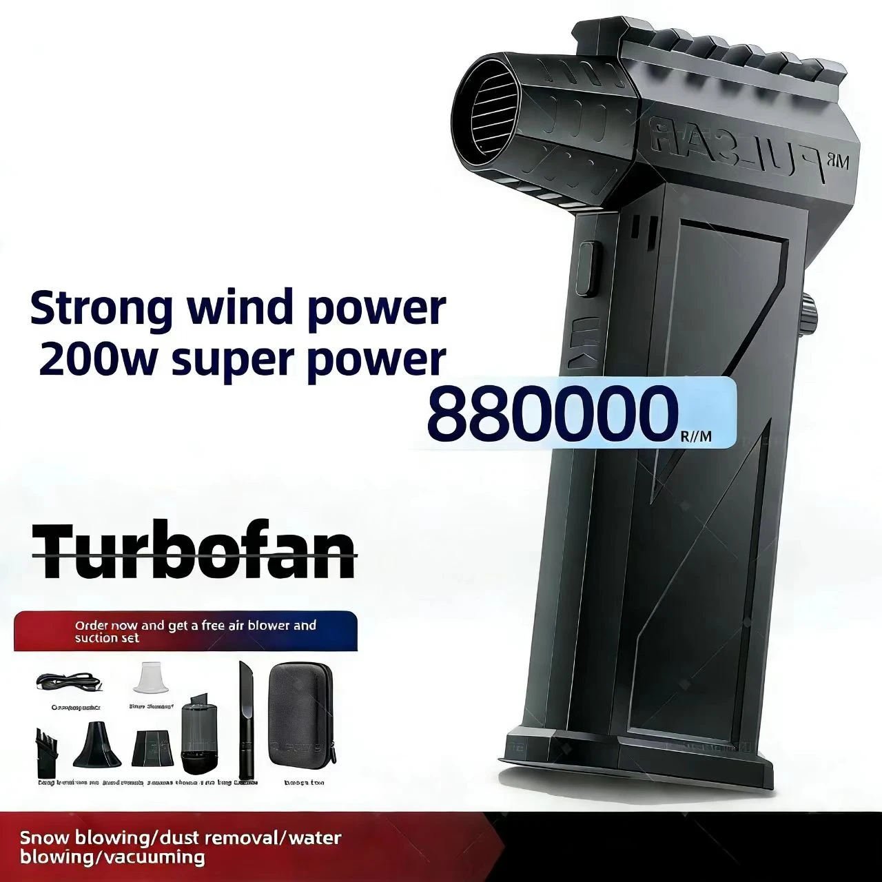 

Blower X3pro Winter Snow Removal 880000RPM Powerful Blower Vacuum Cleaner Type-C Charging Strong Wind 53m/s Brushless ViolentFan