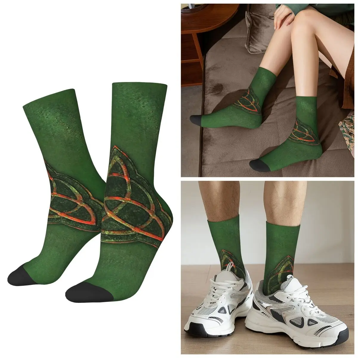 All Seasons Book Of Shadows - Charmed Triquetra Design Socks Harajuku Sport Middle Tube Socks Super Soft Stockings
