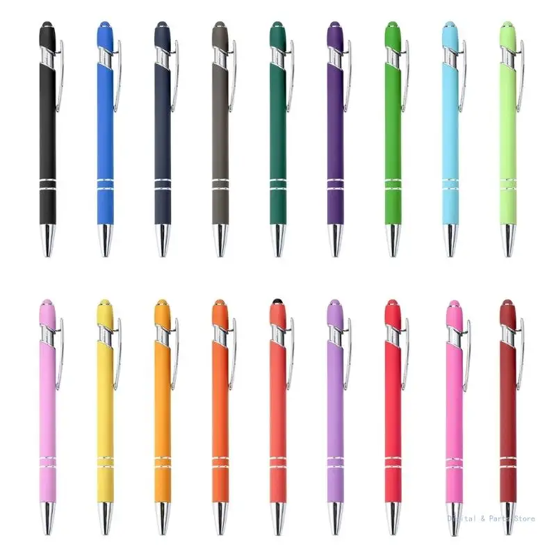 

M17F 6PCS 2-in-1 Retractable Ballpoint Pen with Tip Business Signing Pen Long Lasting Quick Drying Write Smoothly