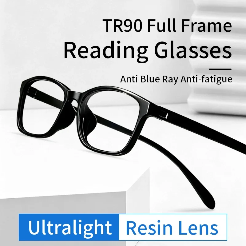 Anti Blue Ray Anti-fatigue Lightweight Reading Glasses for Men Women,Magnifying Presbyopic Eyeglasses,Full Rim Readers