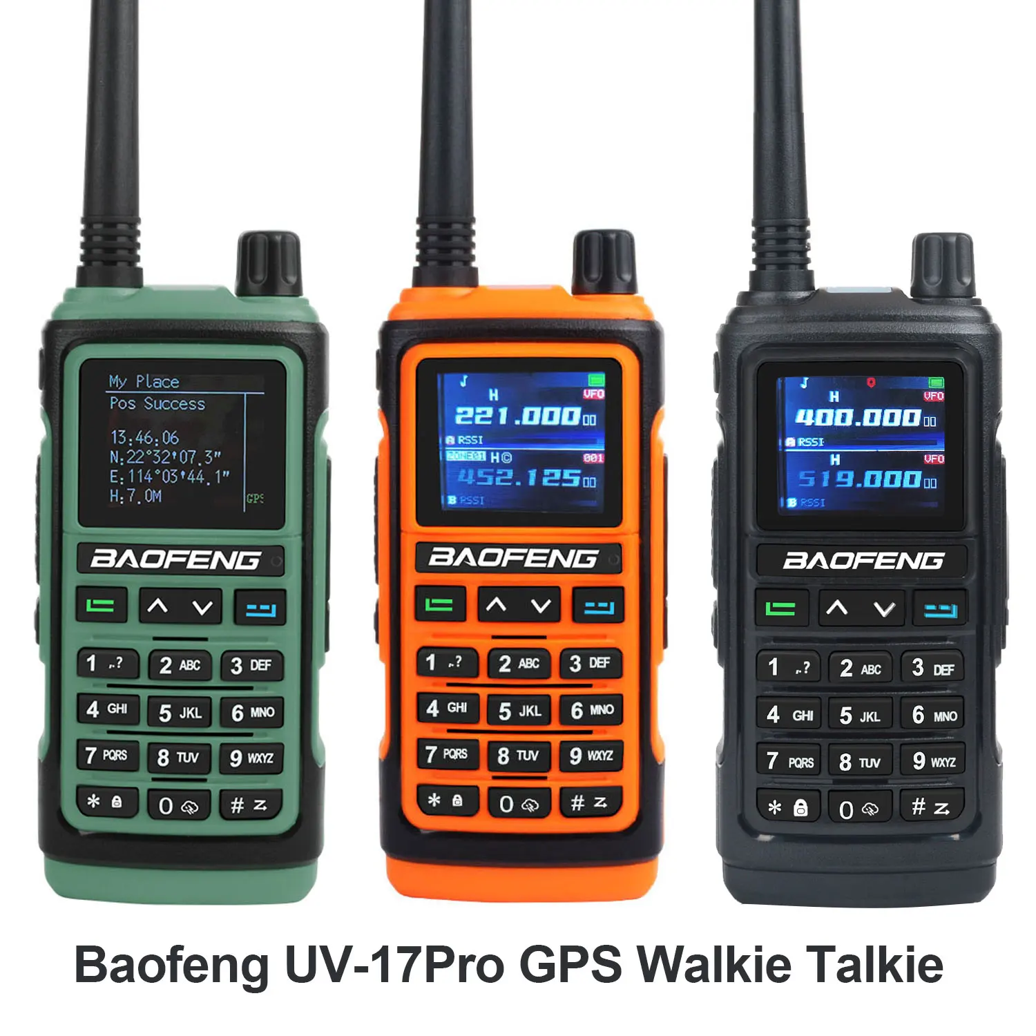 Baofeng UV-17Pro GPS Walkie Talkie 108-136MHz Air Band VHF UHF 200-260MHz 350-355MHz Radio FM Sześć pasm Freq Kopiowanie Wodoodporny