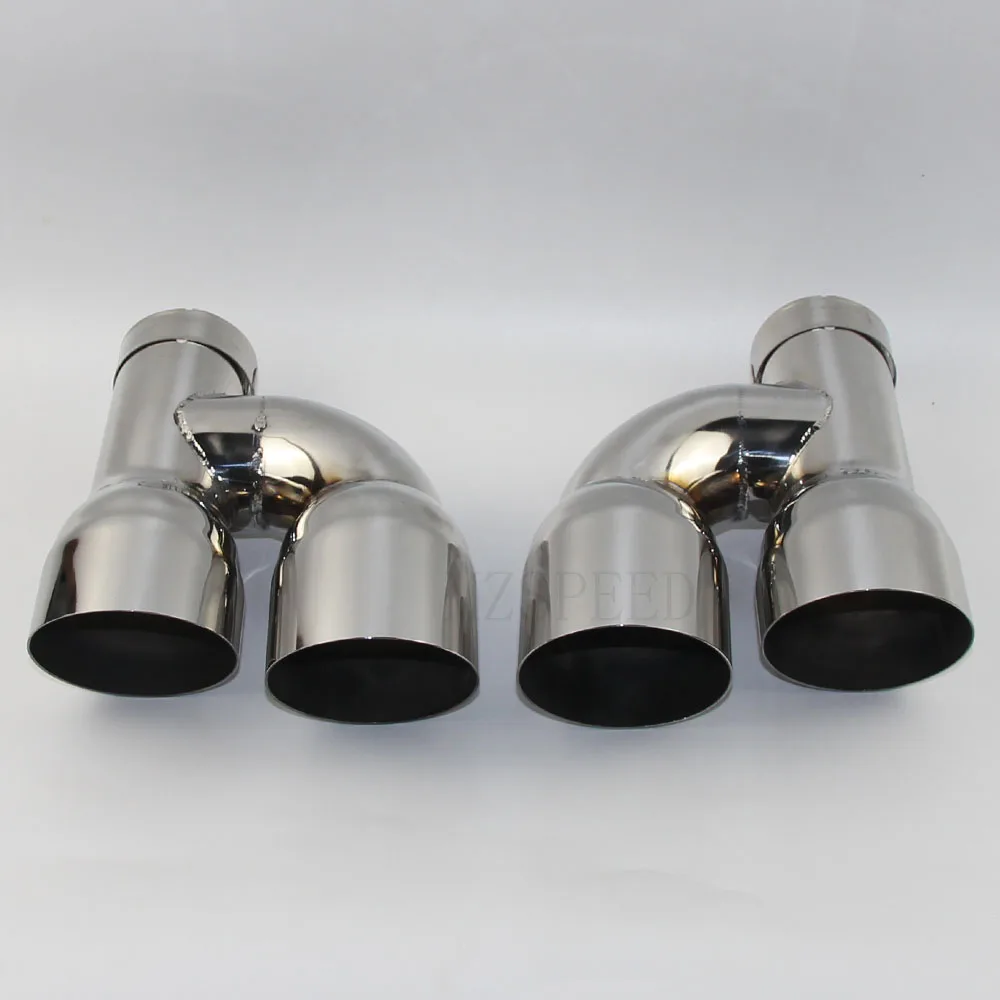 

Car Accessories stainless steel and bright face without marked H-type double outlet straight edge exhaust pipe tailpipe