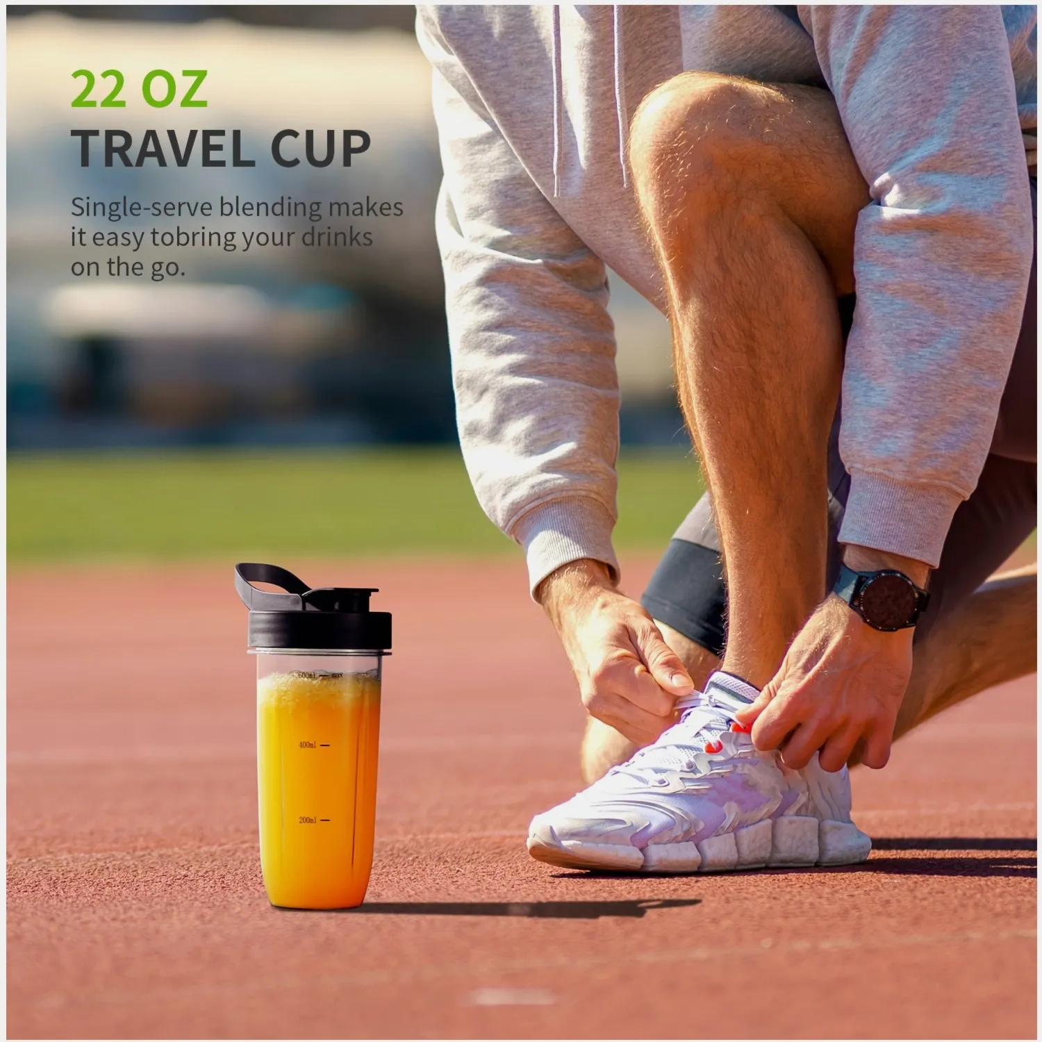 

Powerful 1200W Countertop Blender Set – 52 oz Large Jar + 22 oz Portable Personal Cup, 3-Speed Manual Control for Smoothies, Milkshakes, Frozen Blends, Sauces & More; BPA-Free Tritan Blades, Non-Slip Base, Easy-Clean Design; Ideal for Daily Use, Home Kitc