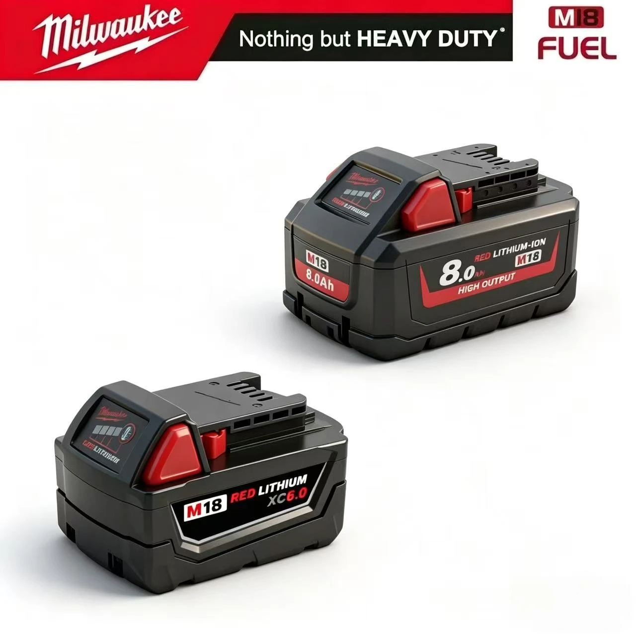 

Аккумулятор 18V 6Ah Li-ion для Milwaukee M18, замена 48-11-1860, 48-11-1850, M18B6 REDLITHIUM XC, подходит для всех беспроводных инструментов M18.
