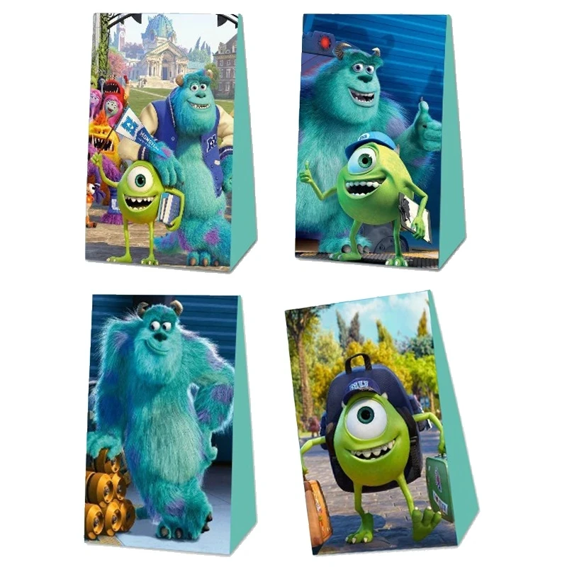 Bolsa de dulces de la Universidad de monstruos de Disney, Decoración de cumpleaños, suministros de caja de dulces de fiesta temática de Mike Wazowski, 12 piezas