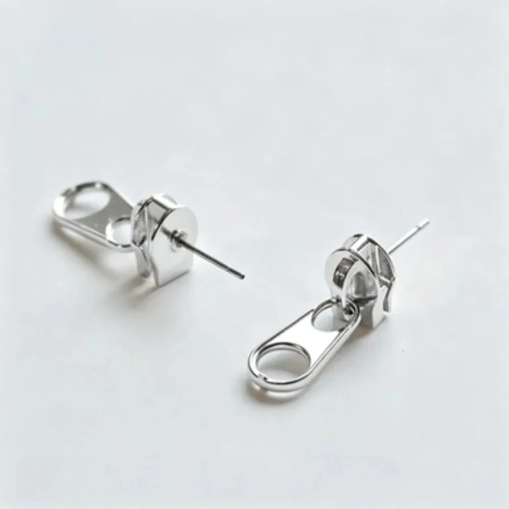 Creative Cute Zipper Stud Earrings for Women, Unique Fun Design