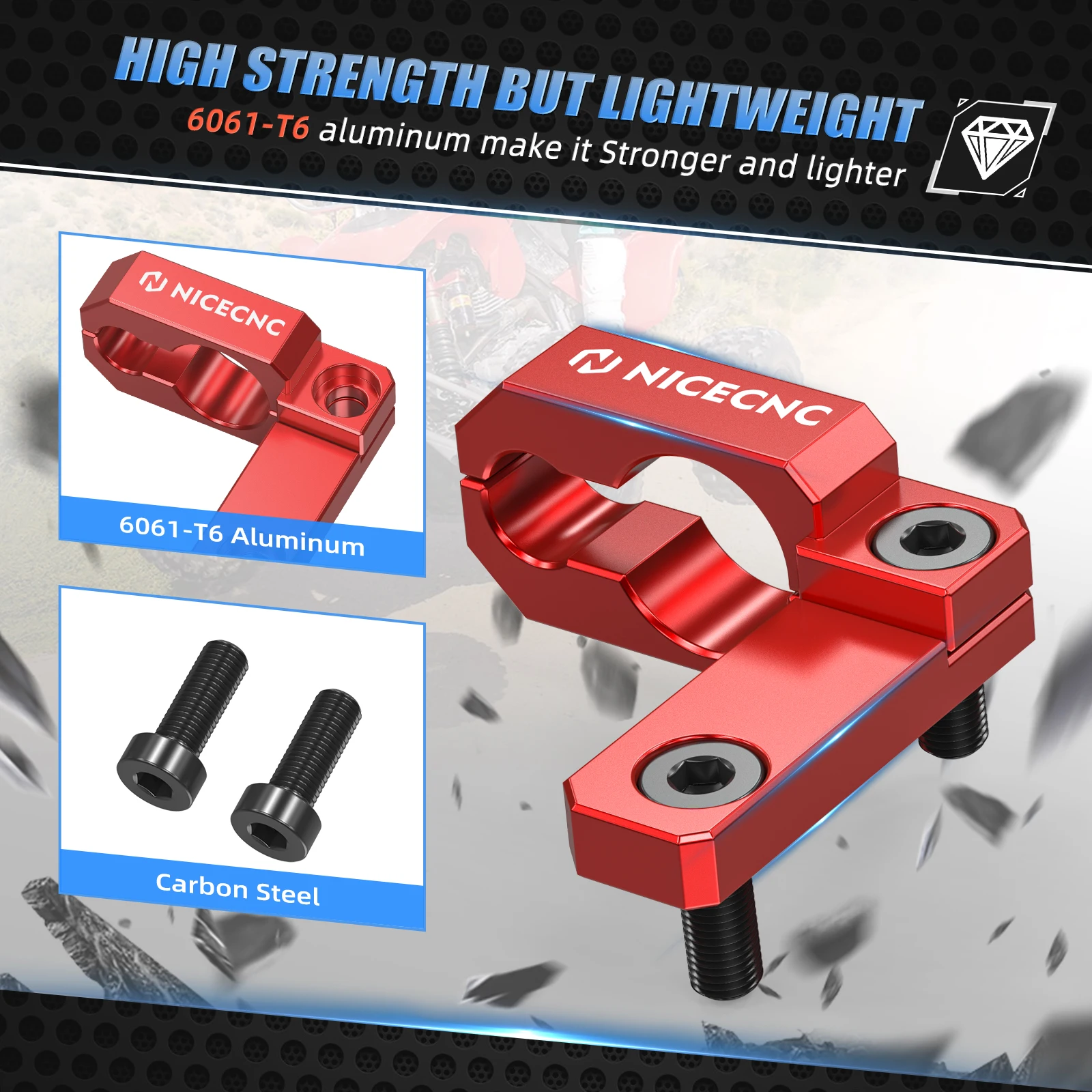 NICECNC TRX450R الخلفية المزدوجة الفرامل خط المشبك لهوندا TRX450R 2006-2009 TRX450ER 2006-2014 43462-HP1-600 الألومنيوم التصنيع باستخدام الحاسب الآلي #4