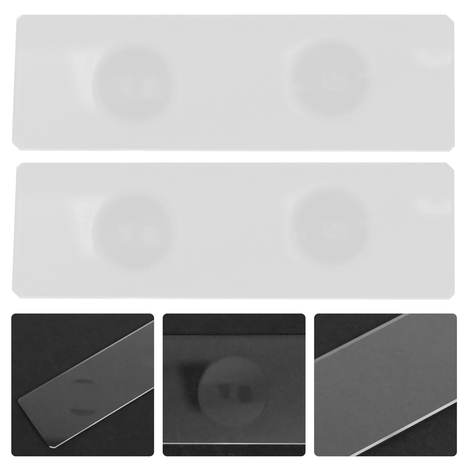 50 pcs Double Concave Microscope Slides Frosted Glass for Aquatic Specimens Lab Use Stable Performance Practical Teaching