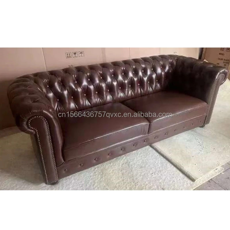 #100% Genuine Leather Luxury Chesterfield Sofa Set. Living Room Sofa Single Double Triple Seater Options Upholstered Sponge