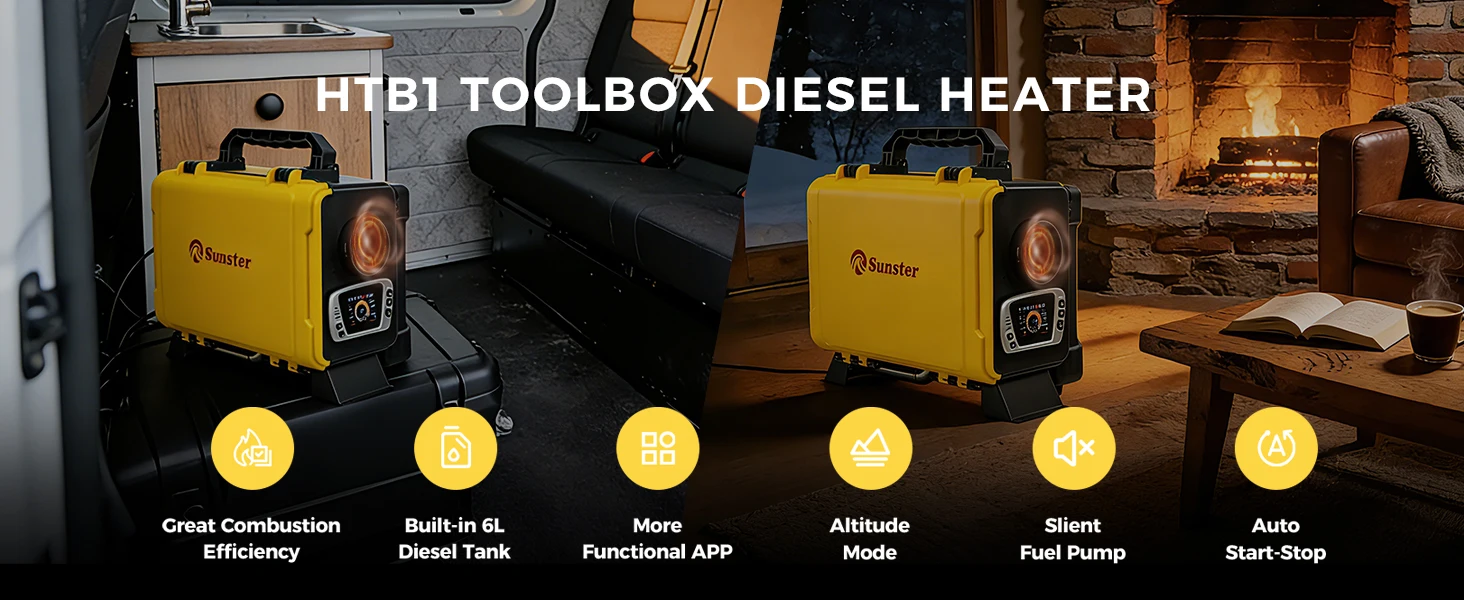 HTB1 Dieselheizung 8KW 12V/220V Diesel-Luftheizung Autoheizung Schnellheiz- & Lüftungsmodus & LCD-Schalter für LKW, Zelt, Fabrik, Wohnmobil – Detail 1