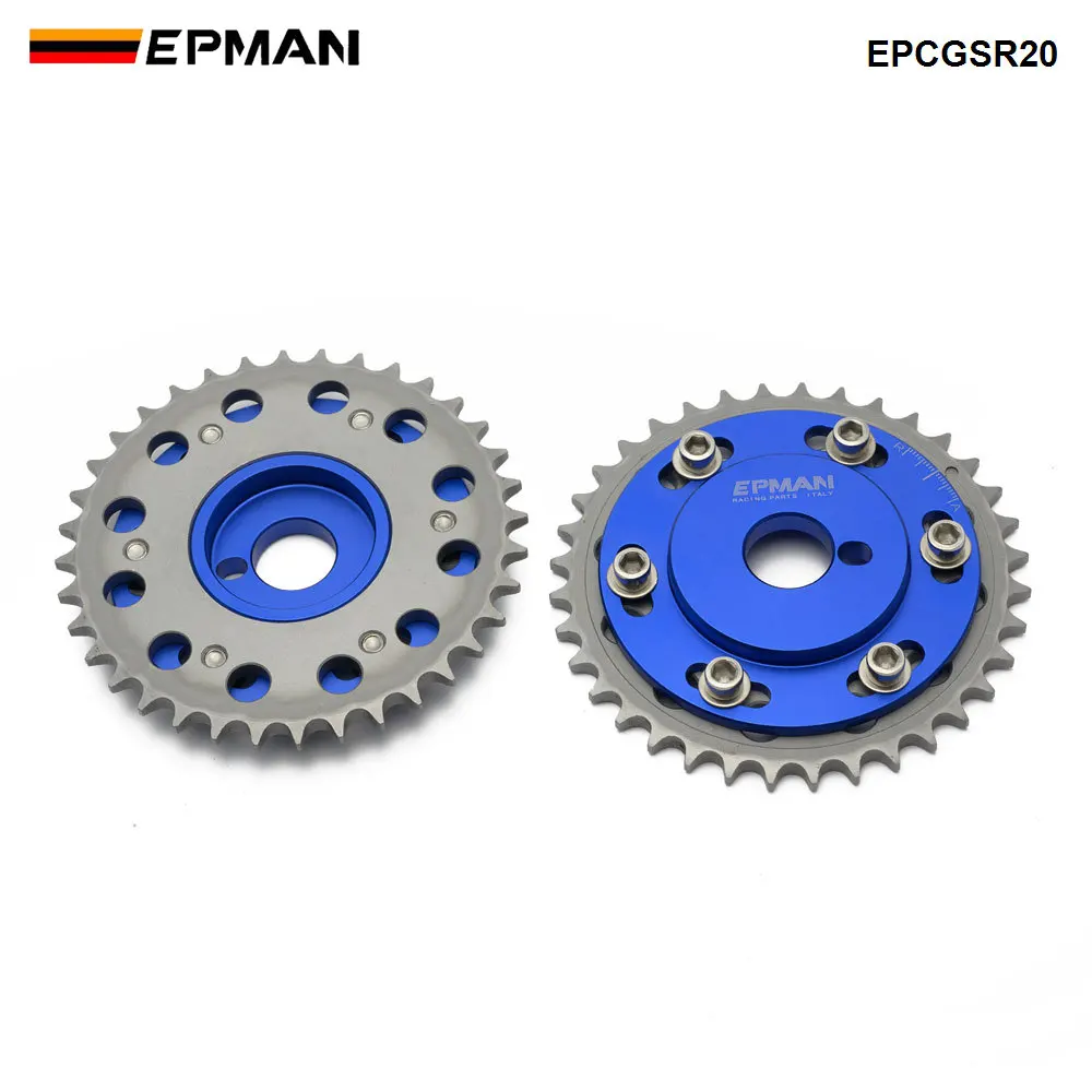 EPMAN 2Pcs Adjustable Cam Gears Timing Gear Pulley Kit for Nissian Engine S13 SR20DE / T Inlet and Exhaust EPCGSR20