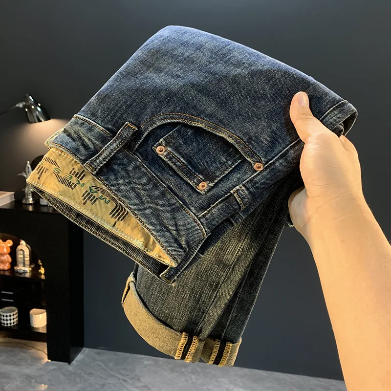 

Новинка 2025 года, модные джинсы с царапинами, мужские осенние универсальные повседневные длинные брюки Micro Harun, конические маленькие ноги