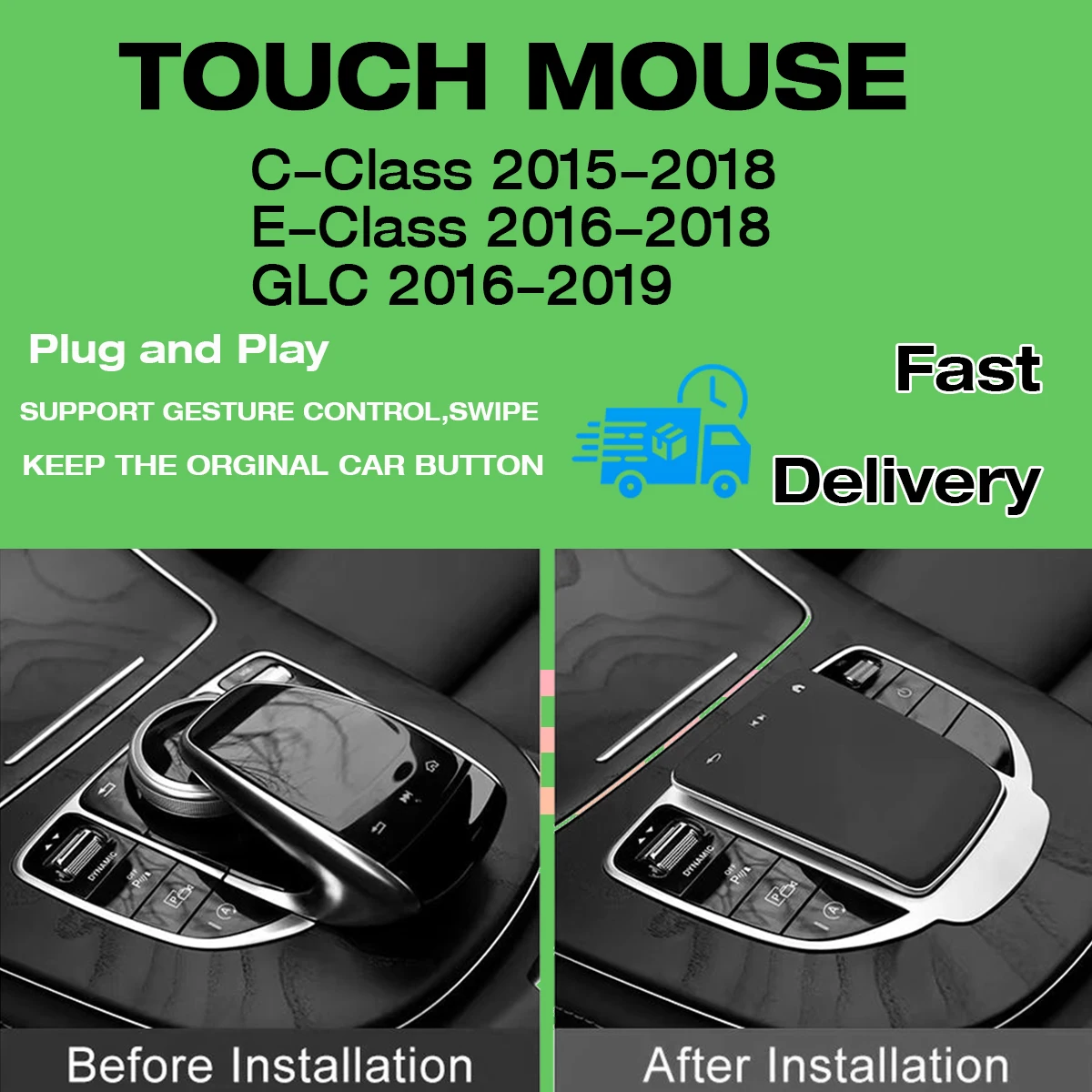 Für Mercedes-Benz C-Klasse W205 Alt zu Neu Touch-Maus Auto-Zentralsteuerungsknopf Joystick E-Klasse W213 W463 X253 G GLC Multimedia-Tasten Upgrade