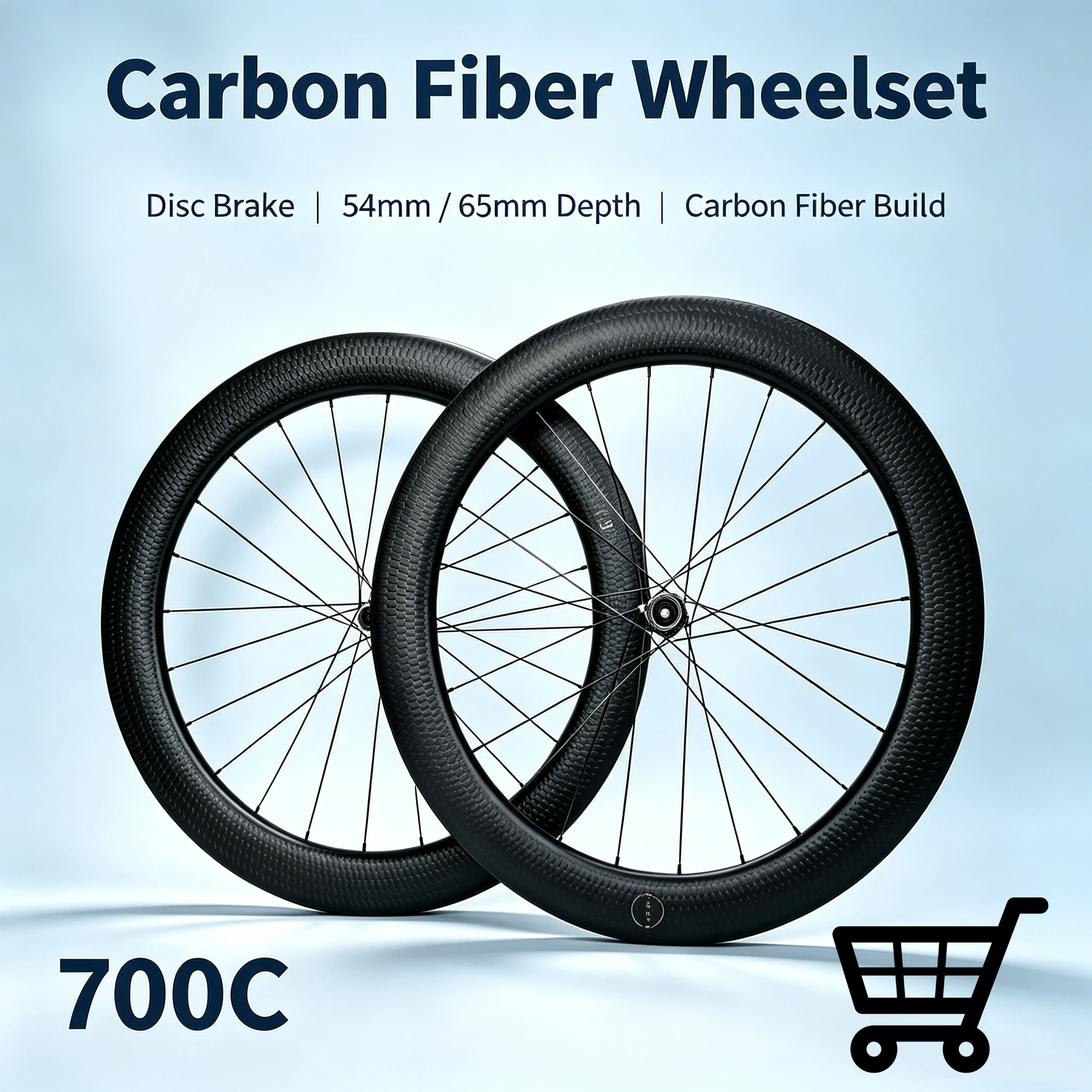 HEDTI 65mm Carbon Fiber Road Wheel set Disc Brake Tubeless Clincher Titanium Alloy 45T Ratchet Structure Cycling Accessories.