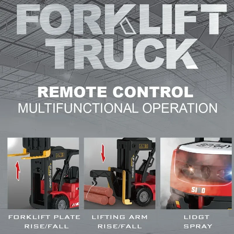 Vehículo de ingeniería de coches RC, juguetes con luces, música, Control remoto, camión de ingeniería, coches de juguete para niños, regalos de cumpleaños, 1/24