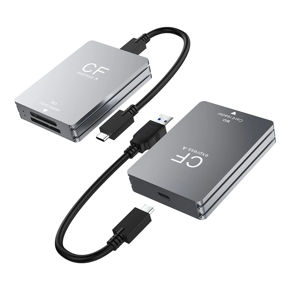 2 в 1 CFexpress Type A SD Card Reader CF Express Card Reader Адаптер USB 3.2 10 Гбит/с с кабелем USB C к USB C/A для зеркальных фотокарт