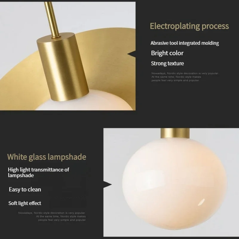 أضواء قلادة الكوكب الحديثة الإبداعية شخصية لغرفة النوم السرير دراسة الذهبي رئيس واحد الحديد مصباح المفروشات المنزلية