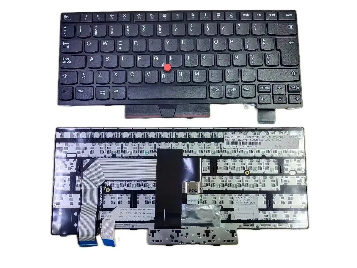 

Клавиатура для Lenovo ThinkPad T470 T480 01HX459 01AX364 без подсветки, испанская раскладка
