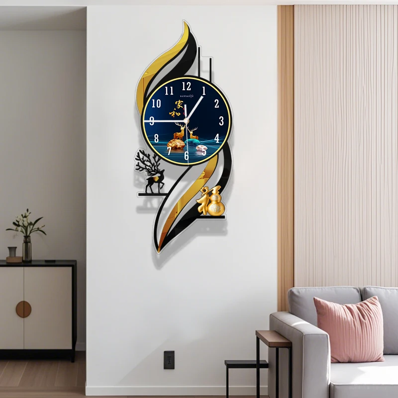 Wall Watch Interior Art Mural Quartz Aesthetic Luxury Digital Wall Watch Restaurant Xenomorph Reloj De Pared Home Decoration
