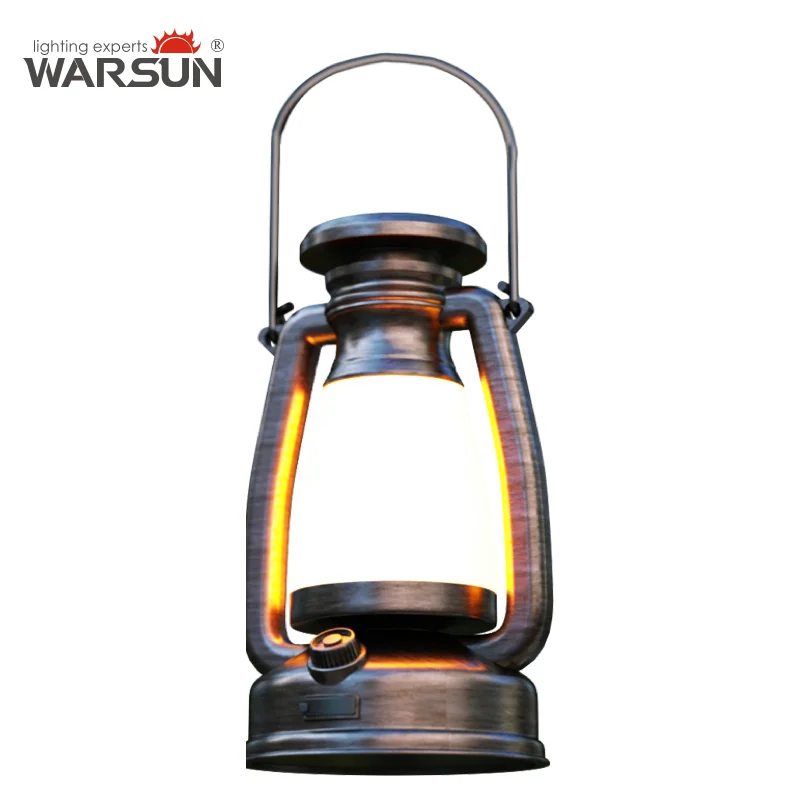 WARSUN Retro Lantern CP16, Portable Camping Light, 160Lm, 3 Modes, 6-30h Runtime, Rechargeable, IP44 Waterproof, Foldable Handle