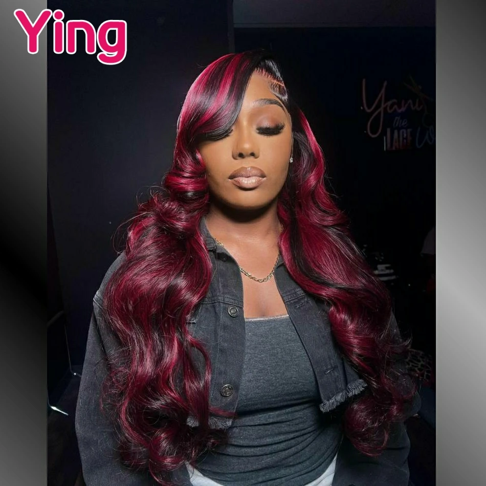 

Ying 99J Highlight 13x6 Lace Front Wig Pre Plucked Body Wave Human Hair Wigs Transparent Peruvian Remy Hair For Black Women