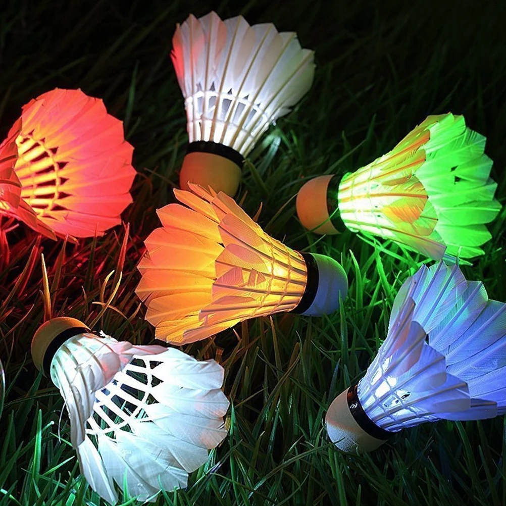 8 قطع من كرات الريشة LED لإضاءة كرة الريشة وإكسسوارات متينة وكرات متوهجة متوهجة داكنة #2