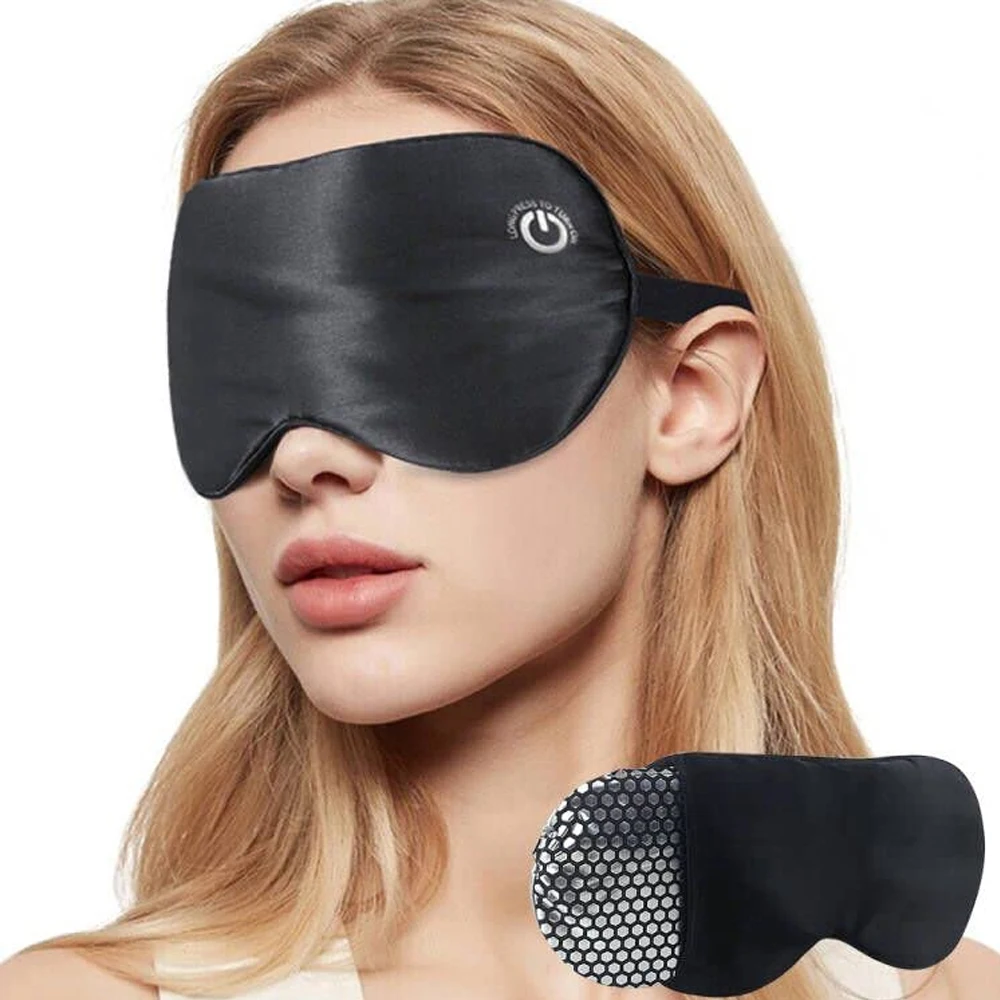 

New Cordless Heated Eye Mask for Dry Eyes USB Rechargeable Warming Therapy Graphene Heating Reusable Real Silk Sleep Eye Mask