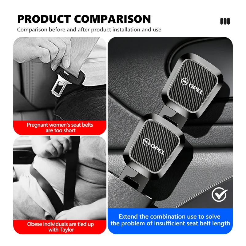 For Opel Car Logo Seat Belt Extender Seatbelt Lock Buckle Plug Interior Accessories Astra G H J K F Corsa D Zafira B Insignia view 2
