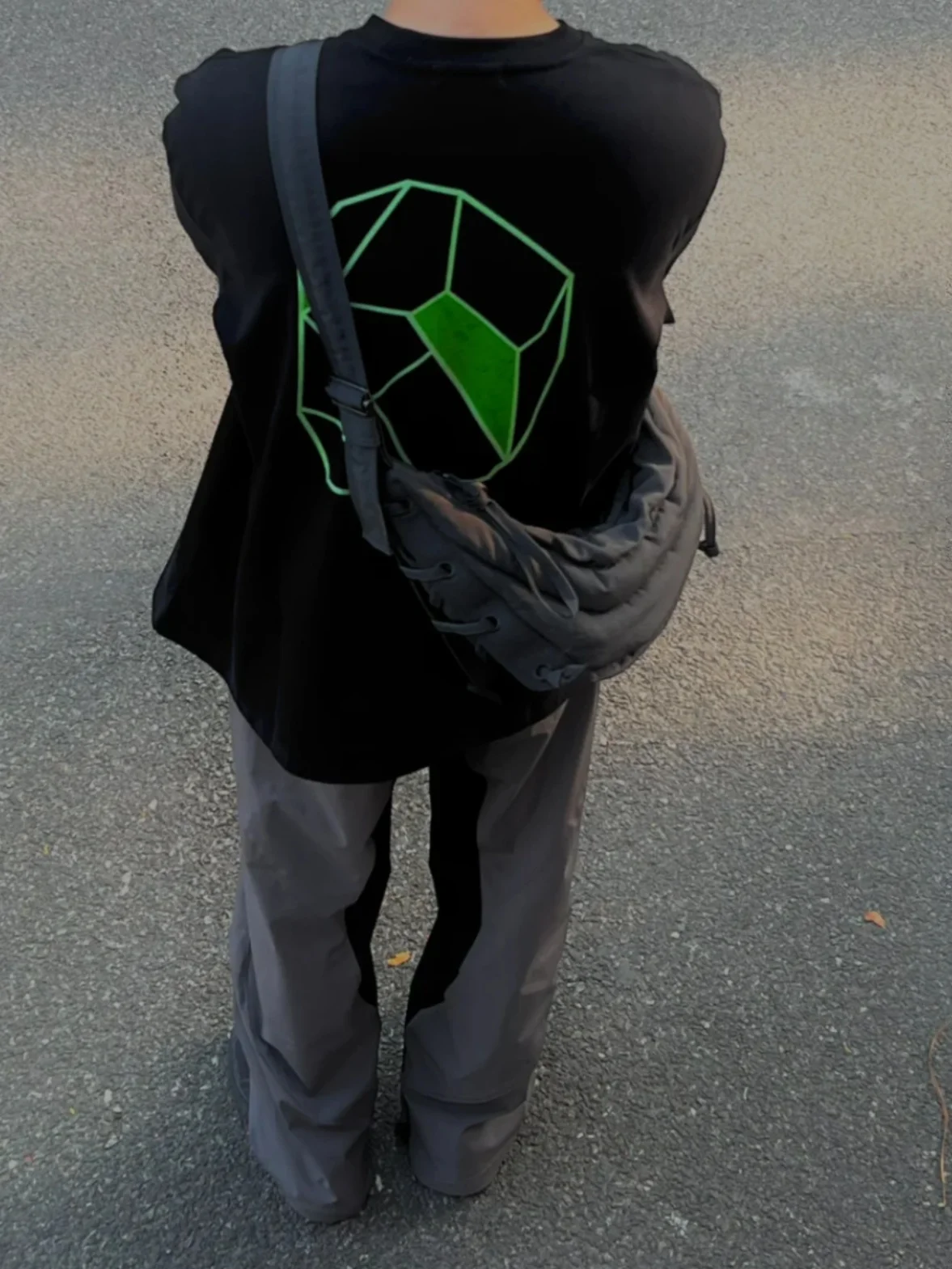 

Leather Casual Sle Nylon Single oulder Bag Lazy Sle Cow Horn ape Crossbody Bag for Young Men Leisure Foldable