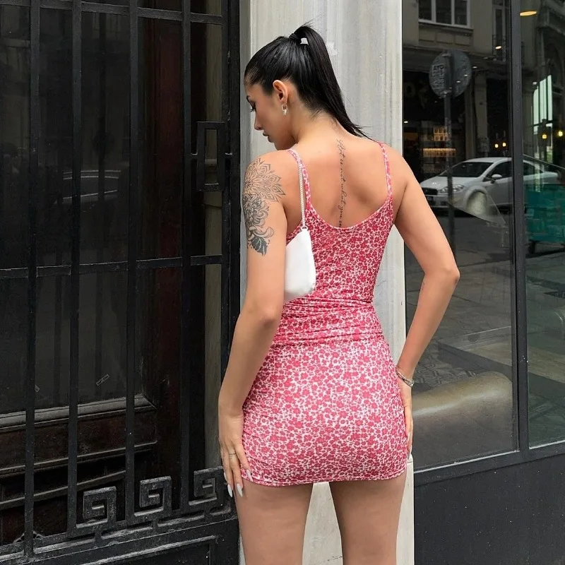 Europe et états-unis été nouveau mince sexy épice floral fronde sac hanche jupe mode vêtements pour femmes