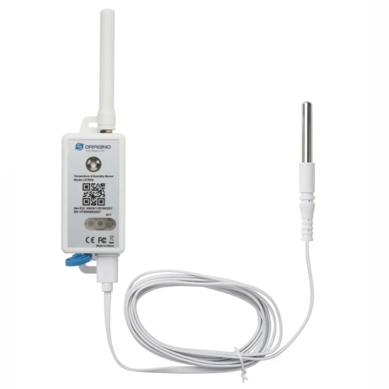 Dragino LHT65S-E3 LORAWAN อุณหภูมิและความชื้นเซนเซอร์เซ็นเซอร์อุณหภูมิภายนอกพร้อม LoRaWAN v1.0.3 โปรโตคอล Class A