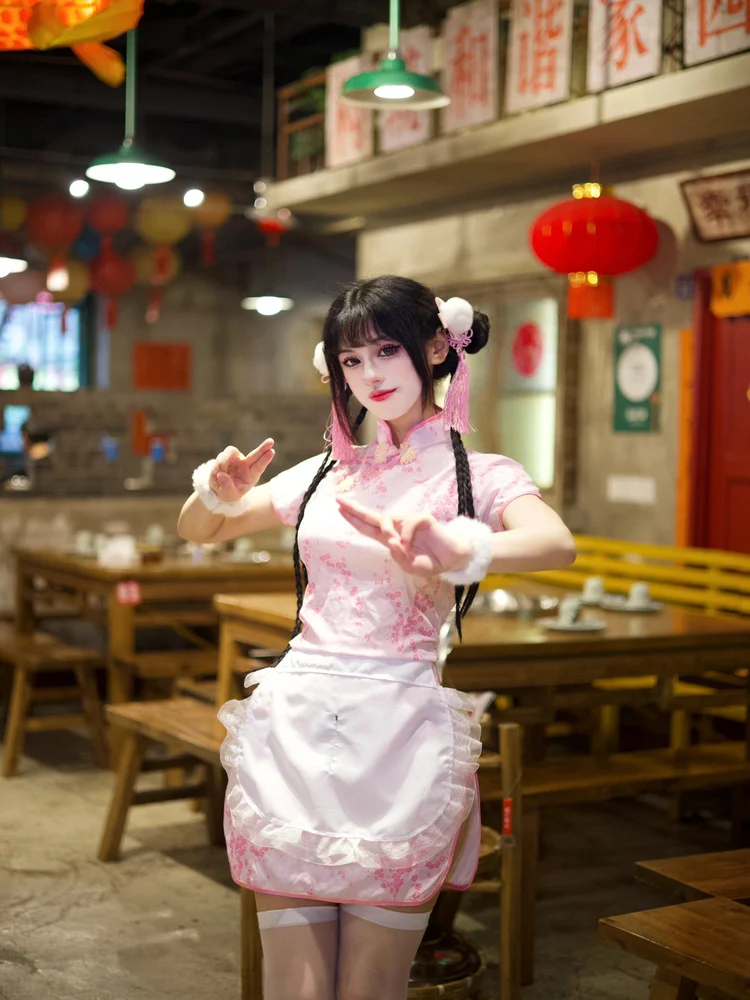 Novo Chinês Sle Dr loween Cisas Cosplay orm ort gola redonda fenda baixa ort Sve Wome...