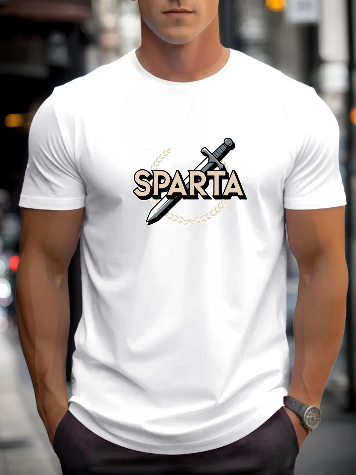 

Men's T-Shirt SPARTA Graphic 2025 100% Cotton Summer Round Neck Short Sleeve Casual Breathable Soft Trendy Streetwear Top