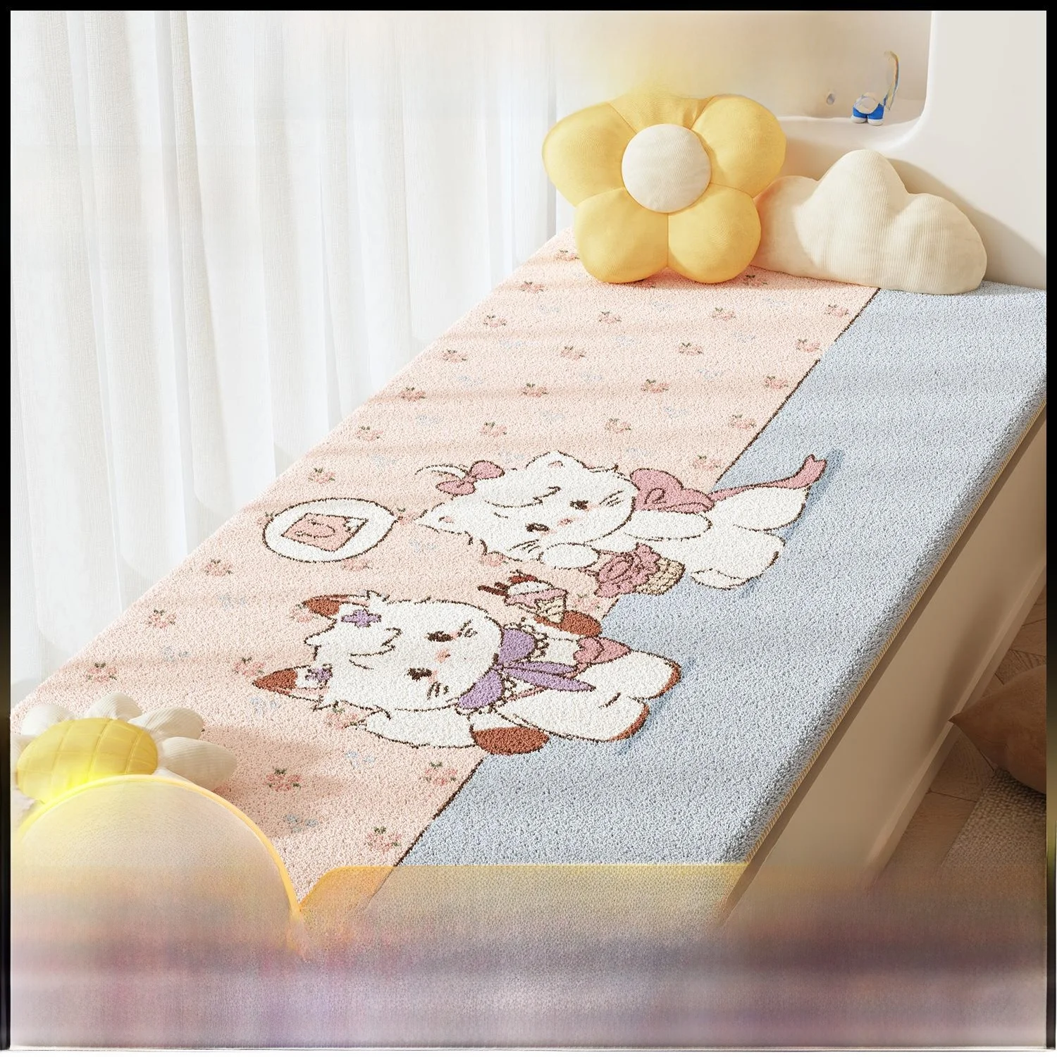 

Thickened Cartoon Plush Window Cushion Master Bedroom Balcony Pad Modern Style Home Decorative Foot Mat Square Shape