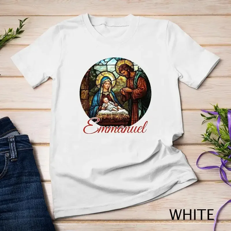 Nativity Round Christmas Ornament Funny Christmas Shirt Unisex T shirt