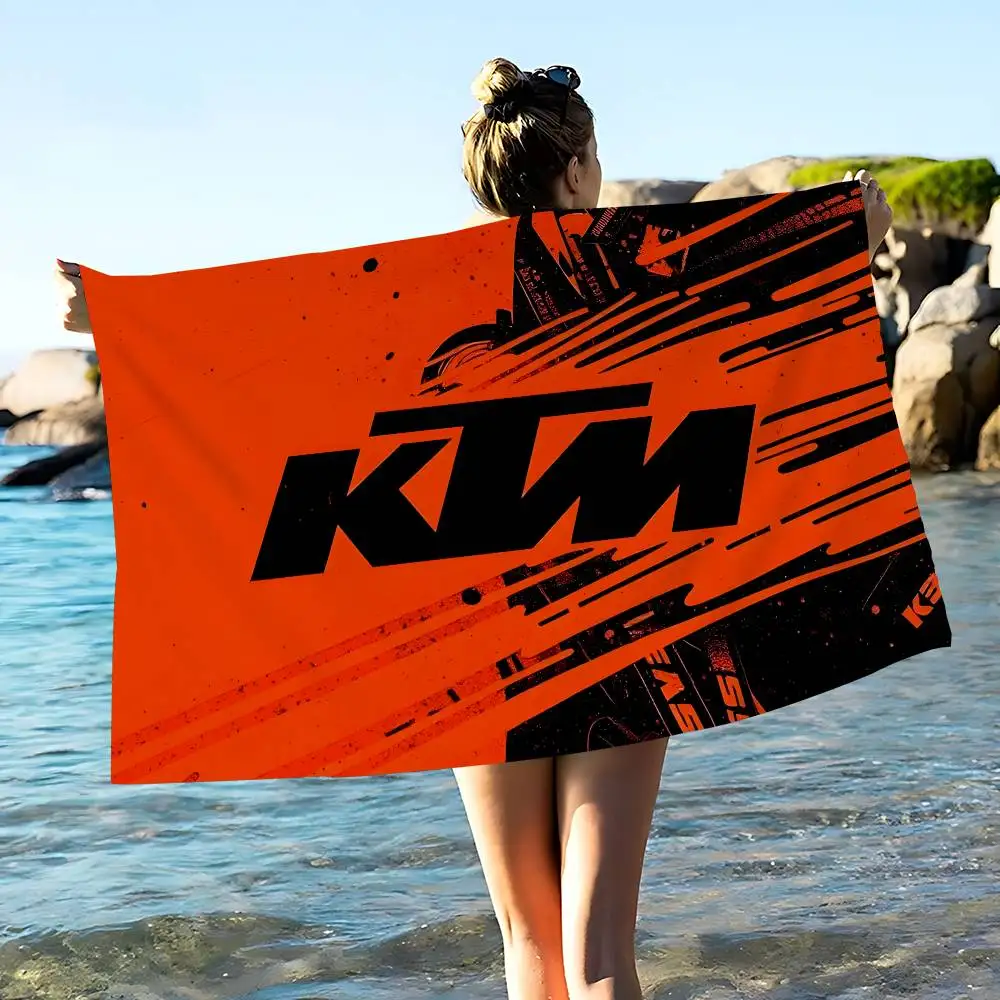 K-KTM Logo Anime Beach Swimming Towel Soft Absorbent Washcloth Children's Gifts for Kids Travel Camping Gym