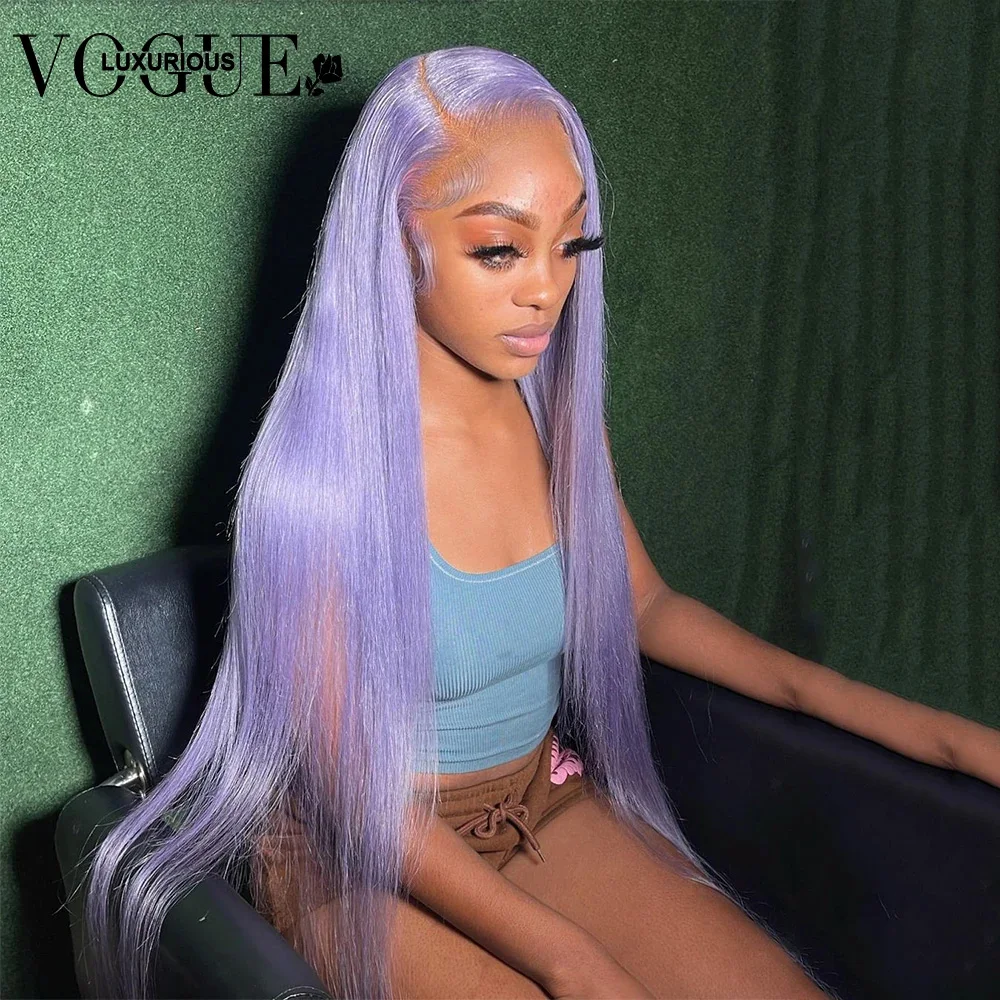 13x4 Transparent Lace Front Purple Colored Brazilian Human Hair Wigs Straight 4x4 Lace Closure Brazilian Wig Pre Plucked On Sale