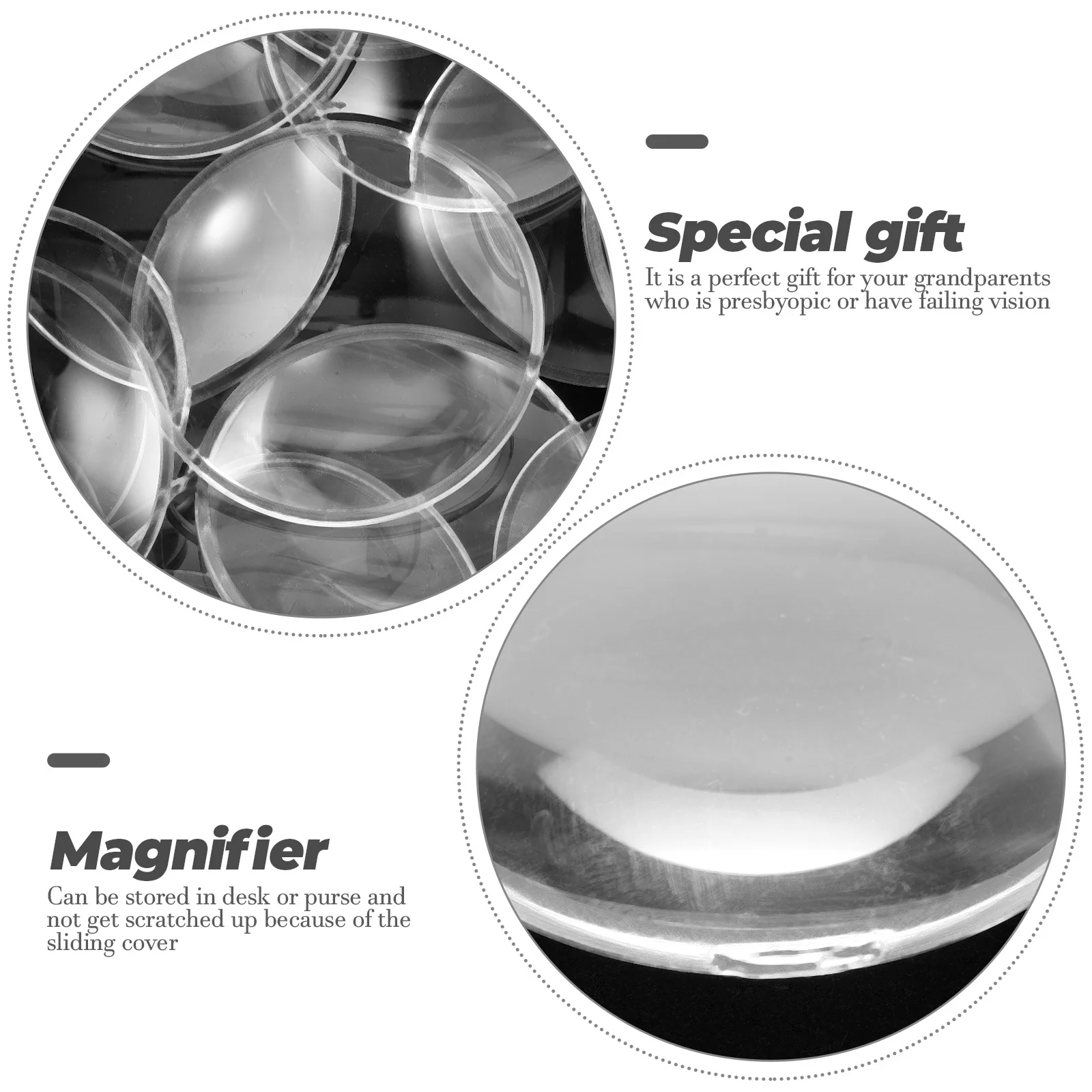 

20Pcs Magnifying Glass Lens Portable Reading Magnifier Set for Seniors Jewelry Book Map Inspection Crafts Magnifying Glass
