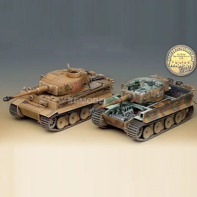 Academy Assembled Tank Model Kit 13239 GERMAN TIGER-I Early Production Version Full internal structure 1/35 Scale