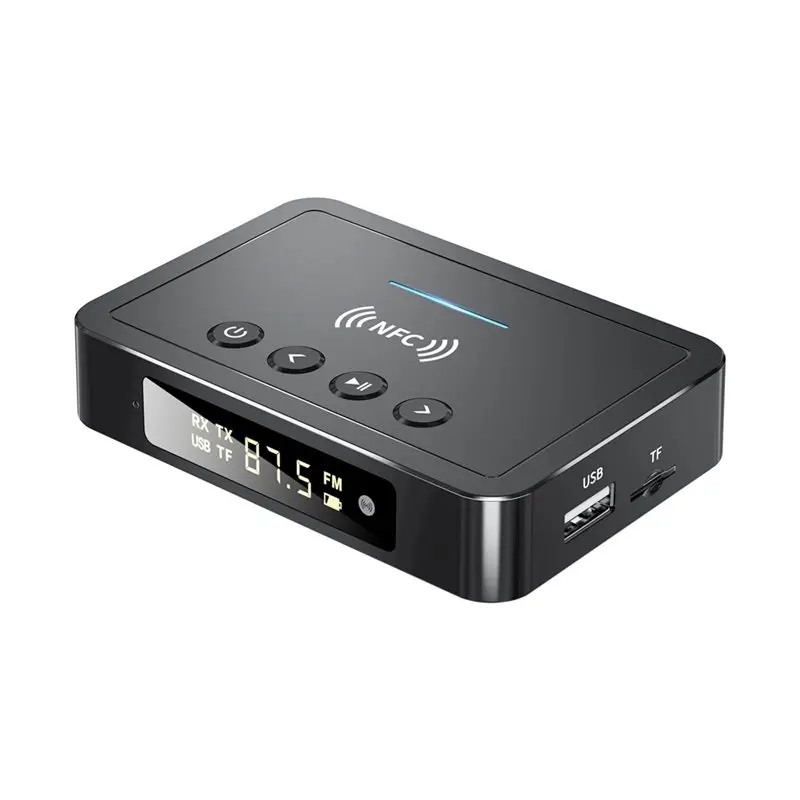 A29F-NFC Bluetooth 6.0 Receiver Transmitter FM Stereo 3.5Mm Jack 3In1 Wireless Audio Adapter For TV Car Speaker
