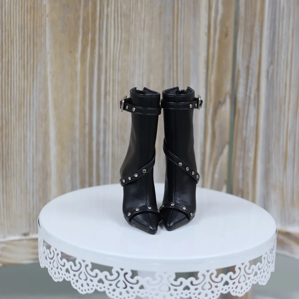 

Обувь для куклы BJD, игрушка, элегантные 1/3 SDGR Girls AS с острым носком, высокие кожаные ботинки с заклепками и пряжкой на высоком каблуке, сапоги до середины икры, аксессуары для кукол