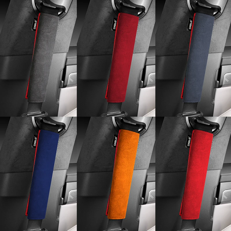 For Porsche Car Soft Seat Belt Cover Universal Alcantara Plush Safety Belts Shoulder Protection Auto Interior Accessories