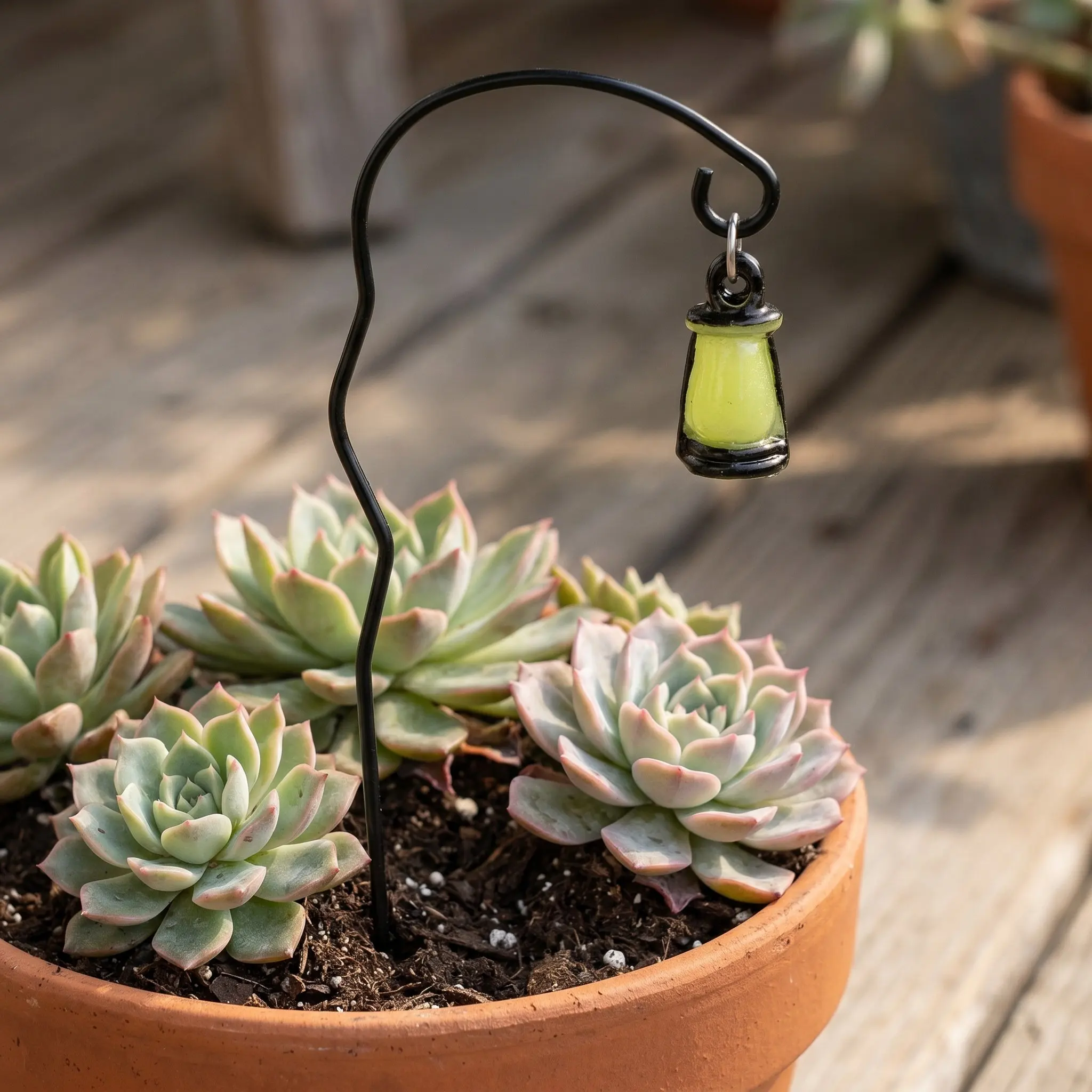 7 Pcs Luminous Lantern Flower Arrangement Landscape Ornaments Dollhouse Accessories Glowing Lawn Vase Camping Mini Decor
