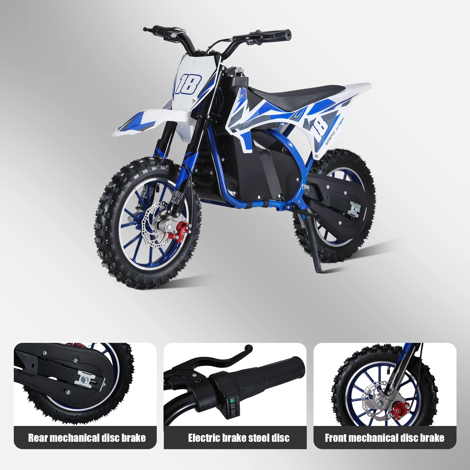 Dirt Bike-Bicicleta eléctrica de bolsillo para niños, Motocross con Motor y batería de alto rendimiento, neumáticos de 10 pulgadas