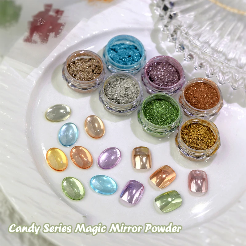 1 Box Mirror Effect Nail Powder Metallic Chrome Nails Design Magic Metal Nail Art Pigment Dust UV Gel Polish Decorations