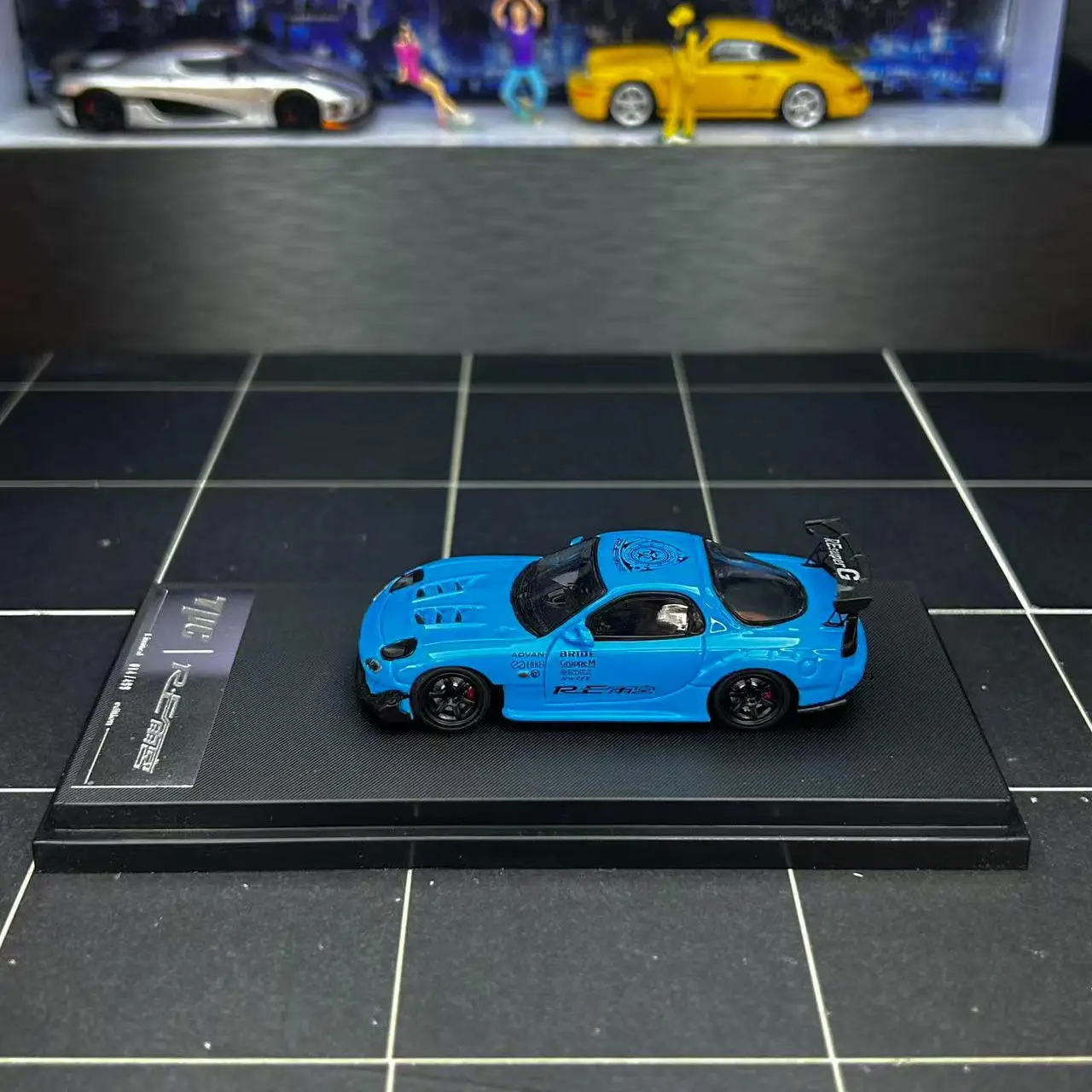 Diecast TPC 1:64 Scale Mazda RX7 RE Amemiya Alloy Car Model Collectible Toy Gift Souvenir Display Ornament
