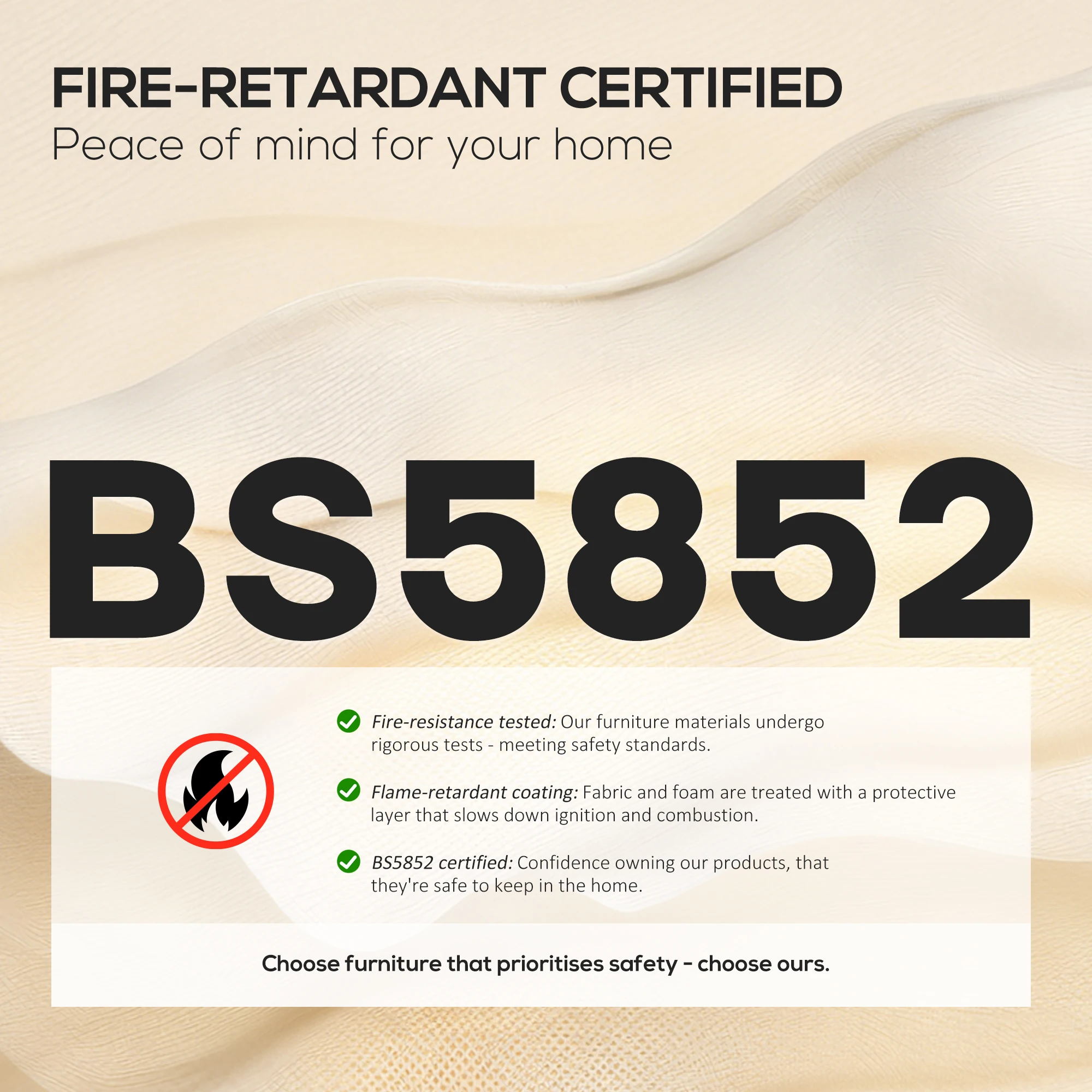 HOMCOM أريكة منجدة بسلك جامبو مقاس 212 سم مع وسادة زنبركية، كريمي #5