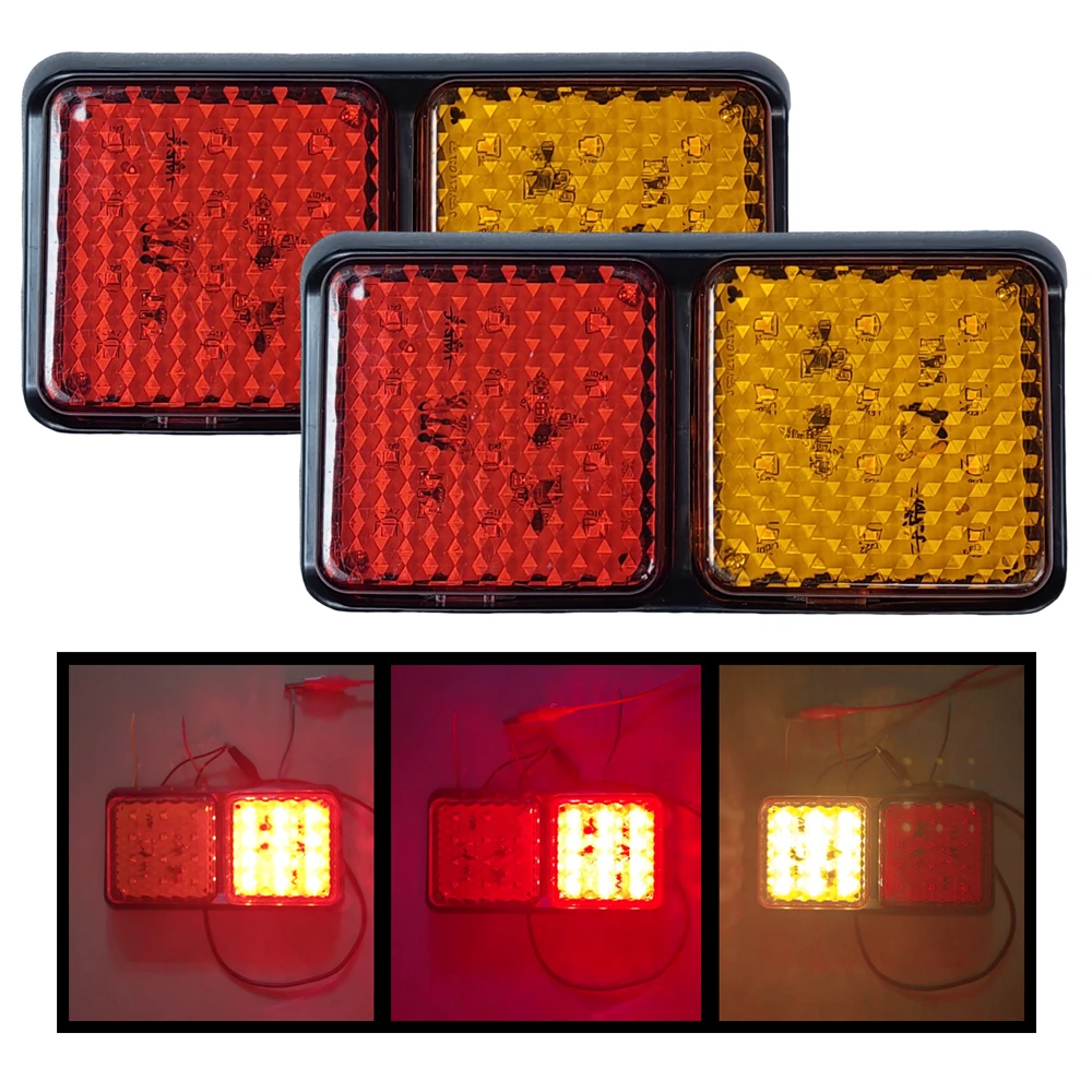 2Pcs Trailer Tail Light 12V 24V LED Caravan Rear Light Tractor Cargo Car Taillights Position Brake Turn Signal Lamp